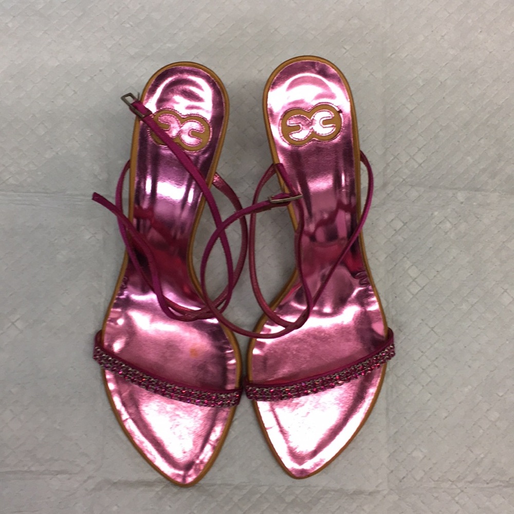 Escada Hot pink crystal sandal